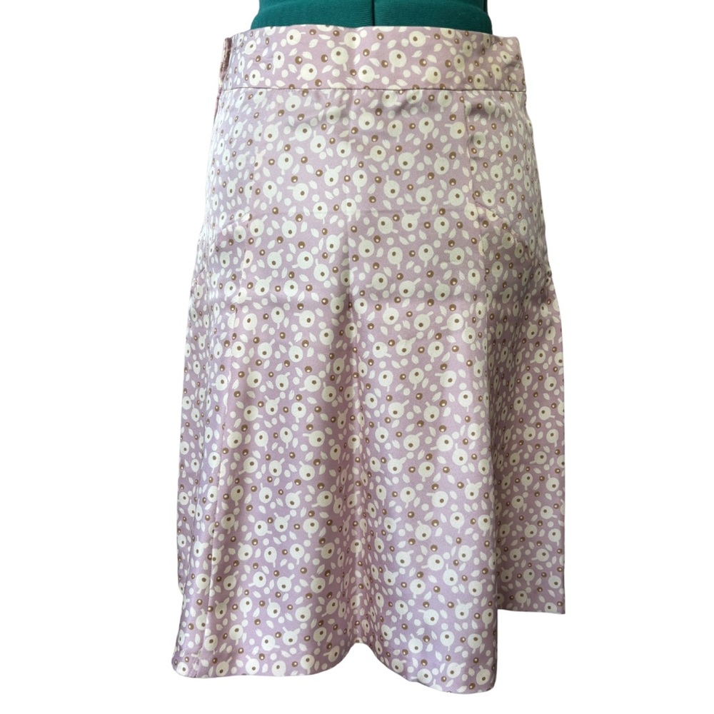 EUC Marc Jacobs A-Line Skirt - Purple and White Abstract Silk Floral size 6